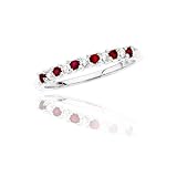 10k White or Yellow Gold Ruby and Diamond Ring