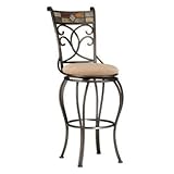 Hillsdale Pompei Black Gold Swivel 24" High Counter Stool