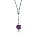 14K White Gold Amethyst and Diamond Pendant