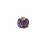Gemini 12mm d6 w/pips Blue and Purple with Gold