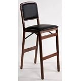 Folding Bar Stool - Black - Set of 2 (Black) (41 1/4