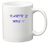 PAK 12-11 oz white ceramic cup. - Custom, with a maximum of 25 characters.