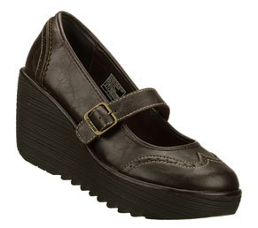 Skechers Shag Magnetic Womens Wedge Mary Jane Shoes