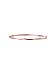 14K Rose Gold 08" 3.15mm Round Square Tube With Texture Top Stackable Bangle