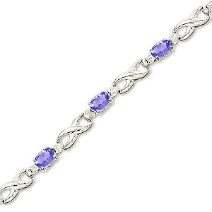 14kt Gold X Link Diamond and Tanzanite Bracelet by