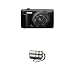Olympus VR-340 16MP Digital Camera (Black) and Plaid Cream Leather Case