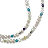 Sterling Silver, Fresh Water Pearl, Citrine, Turquoise, Garnet, Amethyst, and Rose Quartz Extra...
