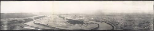 c1909 B.E. view from Lookout Mt. Showing Moccasin Bend 42" Vintage Panorama phot