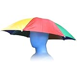 [モノジー] MONOZY 傘帽子 かぶる 傘 フリーハンド アンブレラ 直径63?67cm 軽量100g 日避け・釣り・屋外イベント・スポーツ観戦・キャンプ・アウトドア に (63cm:カラフル)