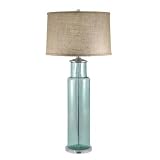 Lamp Works Blue Recycled Glass Cylinder Table Lamp