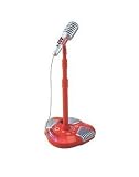 Red Music Pop Star Singalong Microphone: Musical Party Stage Microphone Stand for the Little Idol