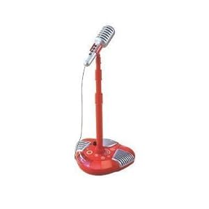 Red Music Pop Star Singalong Microphone: Musical Party Stage Microphone Stand for the Little Idol