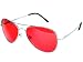 Red Classic 51mm Color Aviator Sunglasses Chrome Frame
