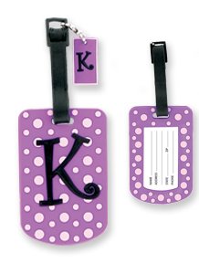 Initial It! Colorful Luggage Tag & Zipper Pull Set (K)