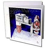 Rich Diesslins Cartoon Days of Christmas TCDC - VAL - Santa Security Checkpoint - Greeting Cards-6 Greeting Cards with envelopes