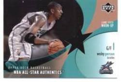 2002-03 Upper Deck All-Star Authentics Warm-Ups #WPAW Wesley Person - Memphis Grizzlies (Piece of Authentic Game-Worn Warm -UP) (Basketball Cards)