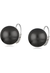 Sterling Silver Simulated Shell Pearl Lever Back Earrings