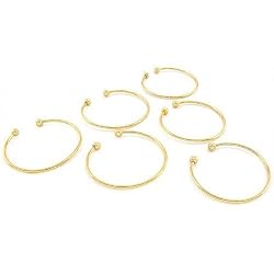 6 Cuff Bracelet Gold Plated Beading Bangle Bead Jewelry