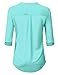 NINEXIS Women's Henley Buttoned Blouse with Flap Pockets (S-3XL / 22 Colors)