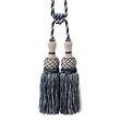 Ivory and Navy Blue Elizabeth Tassel