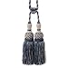 Ivory and Navy Blue Elizabeth Tassel