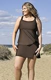Solids Two Piece Plus Size Over the Shoulder Skirtini Swimsuit by Penbrooke - Plus Size Swimwear Plus Size Swimsuits