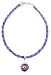 Sterling Silver Good Luck Charm Purple Leather title=