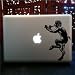 Pan Playing Flute vinyl decal small