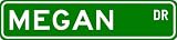 MEGAN Street Sign ~ Personalized Family Lastname Sign ~ Gameroom, Basement, Garage Sign Novelty** ALUMINUM