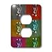 Jos Fauxtographee Realistic - Shiatsu Lhasas Pet Doggie With Bows in Her Hair Six Times on Page to Create Pattern - Light Switch Covers - 2 plug outlet cover