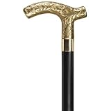 Men Embossed Derby Cane Black Maple Shaft, Solid Brass Handle -Affordable Gift for your Loved One! Item #DHAR-11248