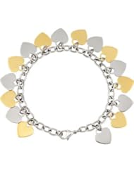 Amalfi™ Stainless Steel Heart Dangle Bracelet with Immersion Plate 08.00 Inch 05.50 Mm Rose Gold-Tone Immerse lated Fb334