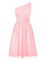 A-line Chiffon 2015 One Shoulder Short Evening Dress/Bridesmaid Dress 