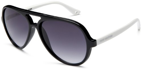 Be Silly/S Aviator Sunglasses: Black-White/Gray Gradient