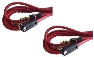 @ble® Replacement Headphone Cable/cord/wire Compatible With: Monster Beats Monster Beats By Dr Dre Headphones Monster Solo Beats Studio 1.2m--red (4PACK)