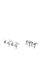 SILVIO SILVANI Dos Pares Gemelos Fantasía De Disquette Y Bicicleta Plateado