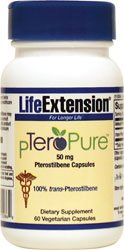 Life Extension Pteropure Pterostilbene Vegetarian Capsules, 50 mg, 60 Count