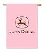 Pink John Deere Logo Silk Reflections Regular Size Flag