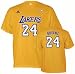 Kobe Bryant Gold adidas Name and Number Los Angeles Lakers T-Shirt