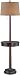 Lite Source LS-81347 Kaylor Floor Lamp with Table Tray, Dark Walnut with Fabric Shade