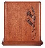 The Vertical Wheat Mahogany Wood Adult Cremation Urn by Family Urns