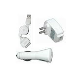 USB CABLE+AC HOME WALL+CAR CHARGER FOR New iPhone 3GS 3G-S