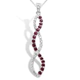 10k White Gold Ruby and Diamond Twist Pendant