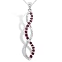 10k White Gold Ruby and Diamond Twist Pendant