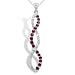 10k White Gold Ruby and Diamond Twist Pendant