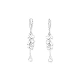 Sterling Silver White Crystals and Rice Pearl Fashion Earrings