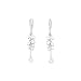 Sterling Silver White Crystals and Rice Pearl Fashion Earrings