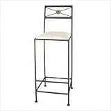 Neoclassic Bar Stool w/ Arms Finish: Antique Bronze, Fabric: Safari