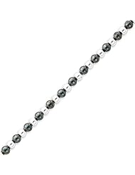 Sterling Silver Fancy Beaded Necklace - 18 Inch