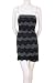 Do & Be Tweed Fabric Black Layered Lace Strapless Dress Gray